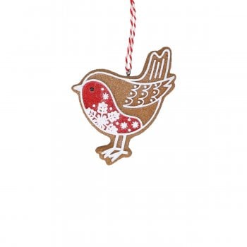 Gisela Graham  Gingerbread Robin (Snowflake) Christmas Tree Decoration