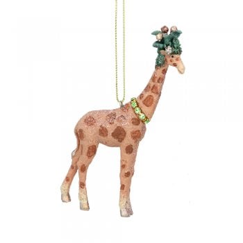 Gisela Graham  Giraffe with Leaves (Headdress) Christmas Tree Decoration