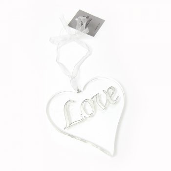 Gisela Graham  Glass Love Hanging Heart