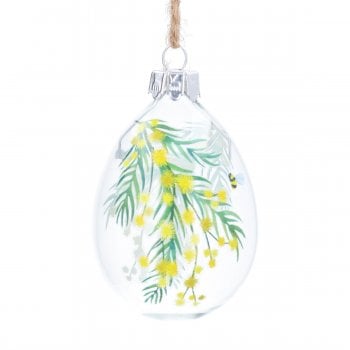 Gisela Graham  Glass Mimosa Egg Hanging Spring Decoration