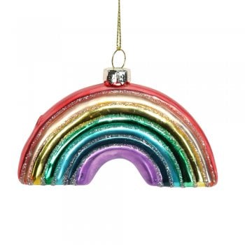 Gisela Graham  Glass Rainbow Christmas Tree Decoration