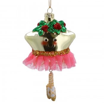 Gisela Graham  Glass Star with a Tutu Christmas Tree Decoration