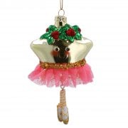 Gisela Graham Glass Star with a Tutu Christmas Tree Decoration