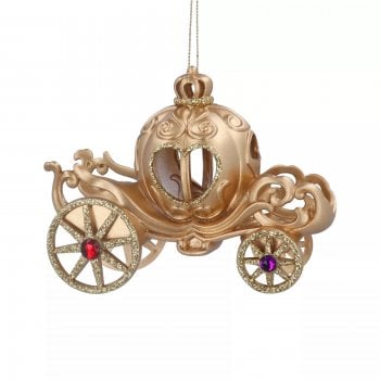 Gisela Graham  Gold and Jewell Resin Cinderella Coach Christmas Tree Decoration