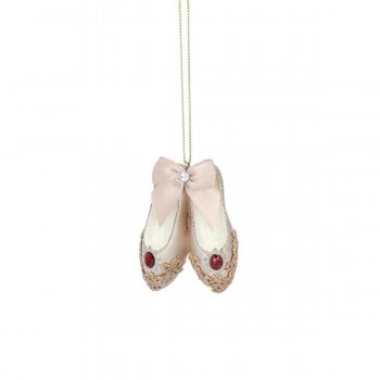 Gisela Graham  Gold Ballet Slippers Christmas Tree Decoration