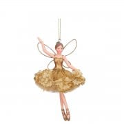 Gisela Graham Gold Floribunda Fairy (arms down) Christmas Tree Decoration