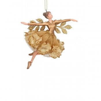 Gisela Graham  Gold Floribunda Fairy (arms out) Christmas Tree Decoration
