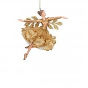 Gisela Graham Gold Floribunda Fairy (arms out) Christmas Tree Decoration