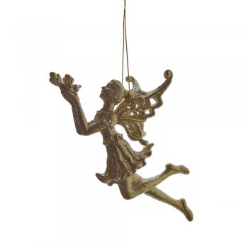 Gisela Graham  Gold Glitter Fairy Christmas Tree Decoration