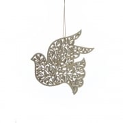 Gisela Graham Gold Wooden Dove Bird Christmas Tree Decoration