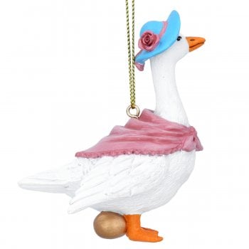 Gisela Graham  Goose with Golden Egg Christmas Tree Decoration