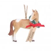 Gisela Graham Horse with Merry Christmas Wreath Christmas Tree Decoration