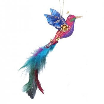 Gisela Graham  Hummingbird with Blue Wings Christmas Tree Decoration