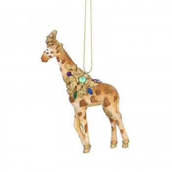 Gisela Graham  Jewelled Giraffe with (Blue Stone) Collar Christmas Tree Decoration