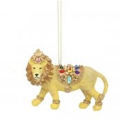Gisela Graham Jewelled Lion with Crown Christmas Tree Decoration