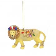 Gisela Graham Jewelled Lion with Tiara Christmas Tree Decoration