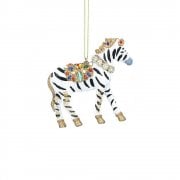 Gisela Graham Jewelled Zebra with Collar Christmas Tree Decoration