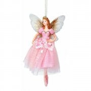Gisela Graham Large Pink Fairy Princess (Handonhip) Christmas Tree Decoration