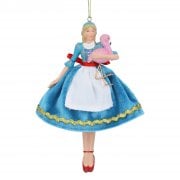 Gisela Graham Large Resin and Velvet Alice with a Flamingo Resin Christmas Tree Decoration