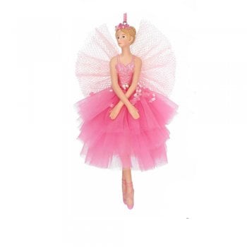 Gisela Graham  Large Sugar Plum Ballerina Fairy (Arms Crossed) Christmas Tree Decoration