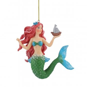 Gisela Graham  Little Mermaid Resin and Fabric Christmas Tree Decoration