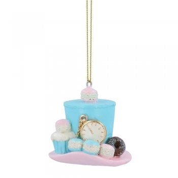 Gisela Graham  Mad Hatter Hat Resin Christmas Tree Decoration