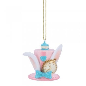 Gisela Graham  March Hare Hat Resin Christmas Tree Decoration