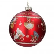 Gisela Graham Matt Red 12 Days of Christmas Bauble Christmas Tree Decoration