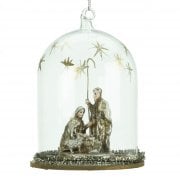 Gisela Graham Nativity Scene Glass Dome Christmas Tree Decoration