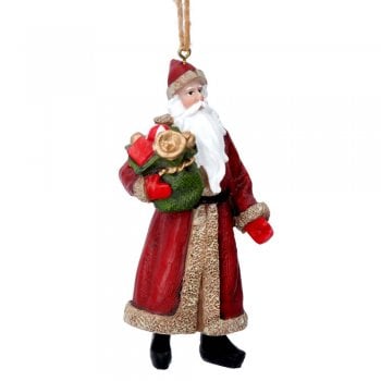 Gisela Graham  Nostalgia Victorian Santa with a Sack Christmas Tree Decoration