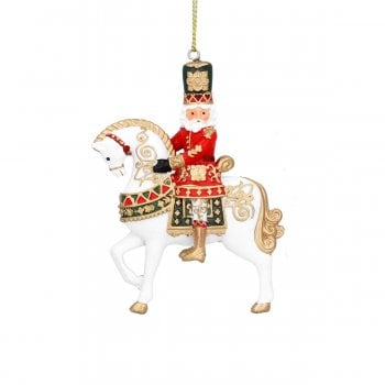 Gisela Graham  Nutcracker Soldier on a Horse (red jacket) Christmas Tree Decoration