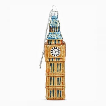 Gisela Graham  Painted Glass Big Ben Christmas Tree Decoration