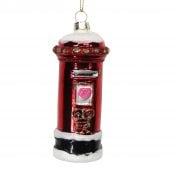 Gisela Graham Painted Glass Letter Box Christmas Tree Decoration
