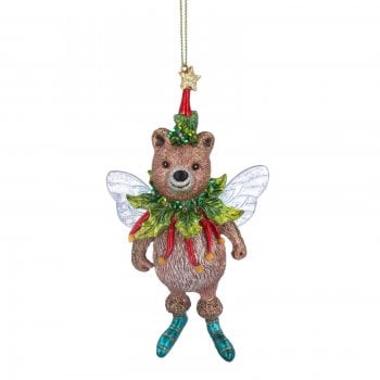 Gisela Graham  Painted Resin Fairy Tale Teddy Bear Christmas Tree Decoration