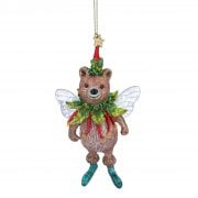 Gisela Graham Painted Resin Fairy Tale Teddy Bear Christmas Tree Decoration