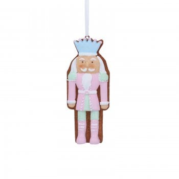 Gisela Graham  (Pale Pink) Pastel Gingerbread Nutcracker Tree Christmas Tree Decoration