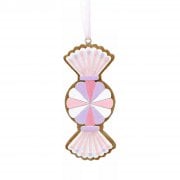 Gisela Graham Pastel Coloured Gingerbread Sweet (Pale Pink) Christmas Tree Decoration
