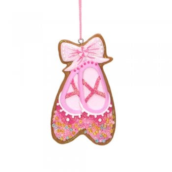 Gisela Graham  Pastel Gingerbread Ballet Slippers Christmas Tree Decoration