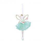 Gisela Graham Pastel Resin & Fabric Tutu Ballerina Mouse (Pale Green)  Christmas Tree Decoration