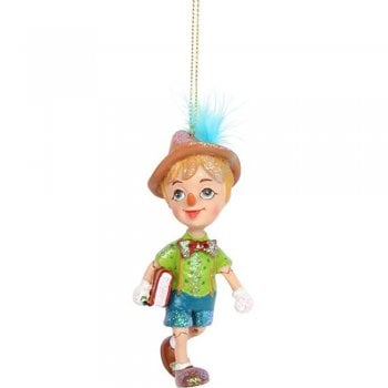Gisela Graham  Pinocchio Painted Resin Christmas Tree Decoration