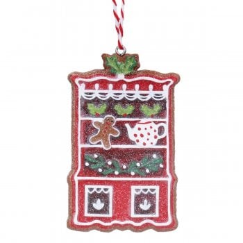 Gisela Graham  Red Gingerbread Dresser Christmas Tree Decoration