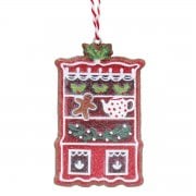 Gisela Graham Red Gingerbread Dresser Christmas Tree Decoration