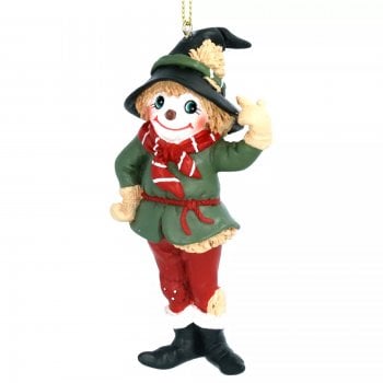 Gisela Graham  Red & Green Scarecrow Resin Christmas Tree Decoration