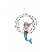 Gisela Graham Resin 'Atlantis' Mermaid in Gold Ring (Blue) Christmas Tree Decoration