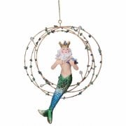 Gisela Graham Resin 'Atlantis' Neptune in a Ring Christmas Tree Decoration