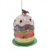 Gisela Graham Resin Christmas Cake on a Plate Christmas Tree Decoration