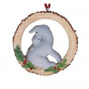 Gisela Graham Resin Eeyore in a Log Ring Hanging Decoration