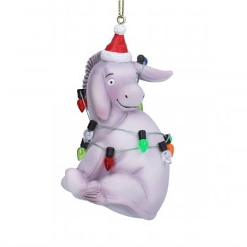 Gisela Graham  Resin Eeyore Wrapped in Lights Hanging Decoration