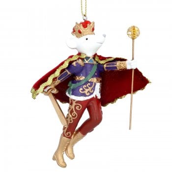 Gisela Graham  Resin & Fabric Nutcracker King Rat Christmas Tree Decoration