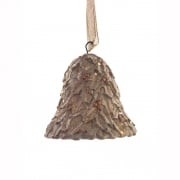 Gisela Graham Resin Gold Sparkle Holly Bell Christmas Tree Decoration